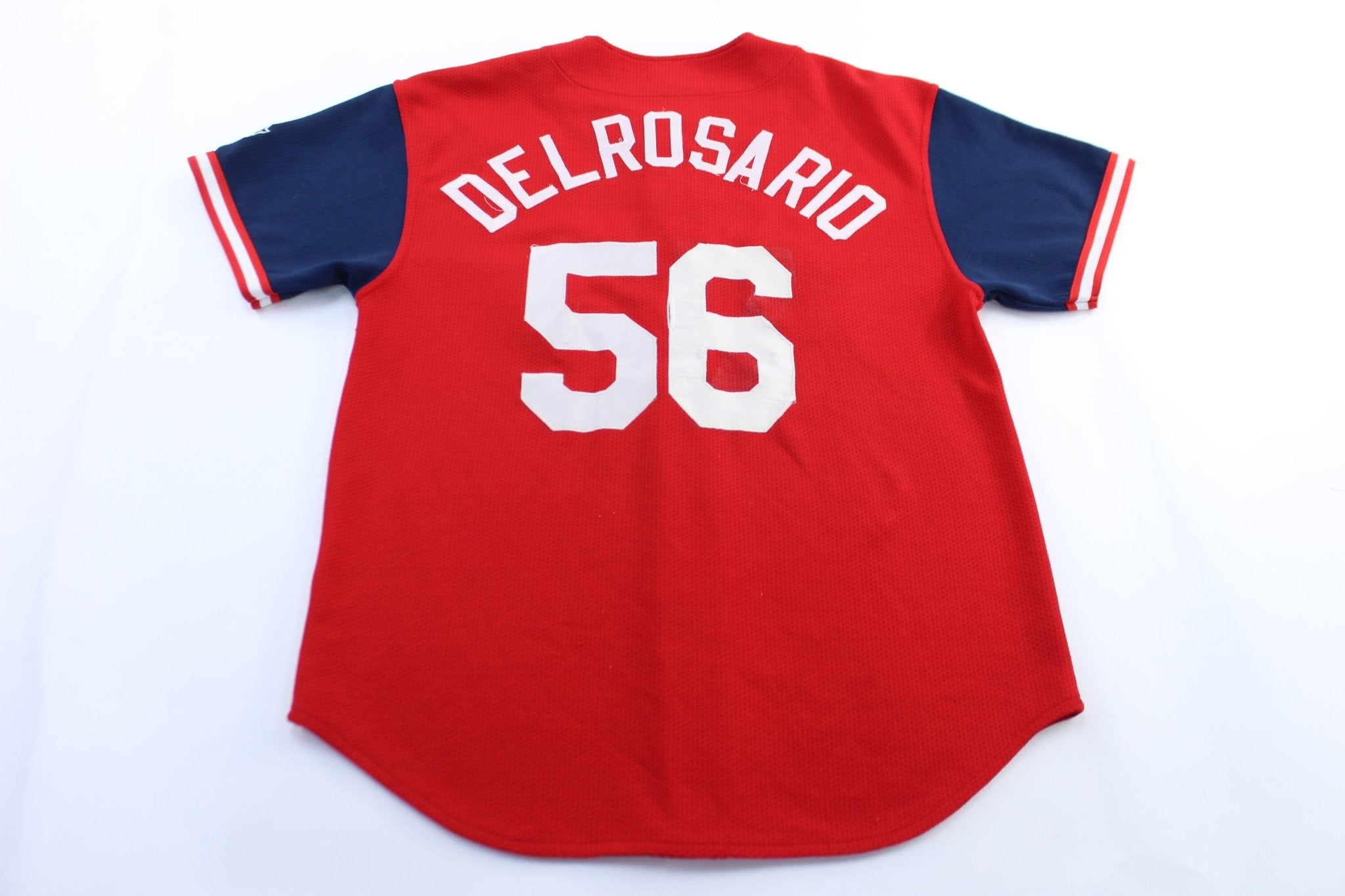 Vintage Cleveland Indians Embroidered #56 Delrosario Starter Baseball Jersey - ThriftedThreads.com