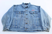 Vintage Coca - Cola Embroidered Logo Denim Jacket - ThriftedThreads.com