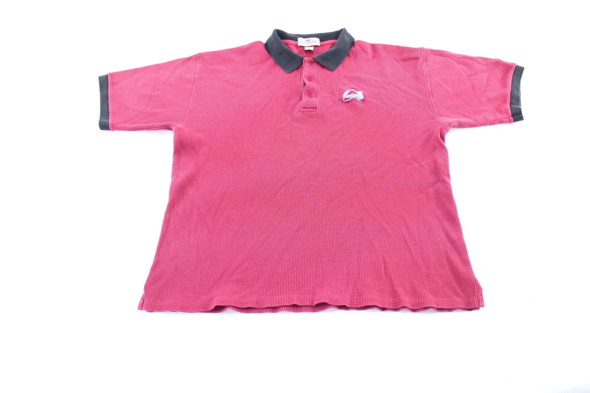 Vintage Colorado Avalanches Embroidered Hockey Button Down Polo - ThriftedThreads.com