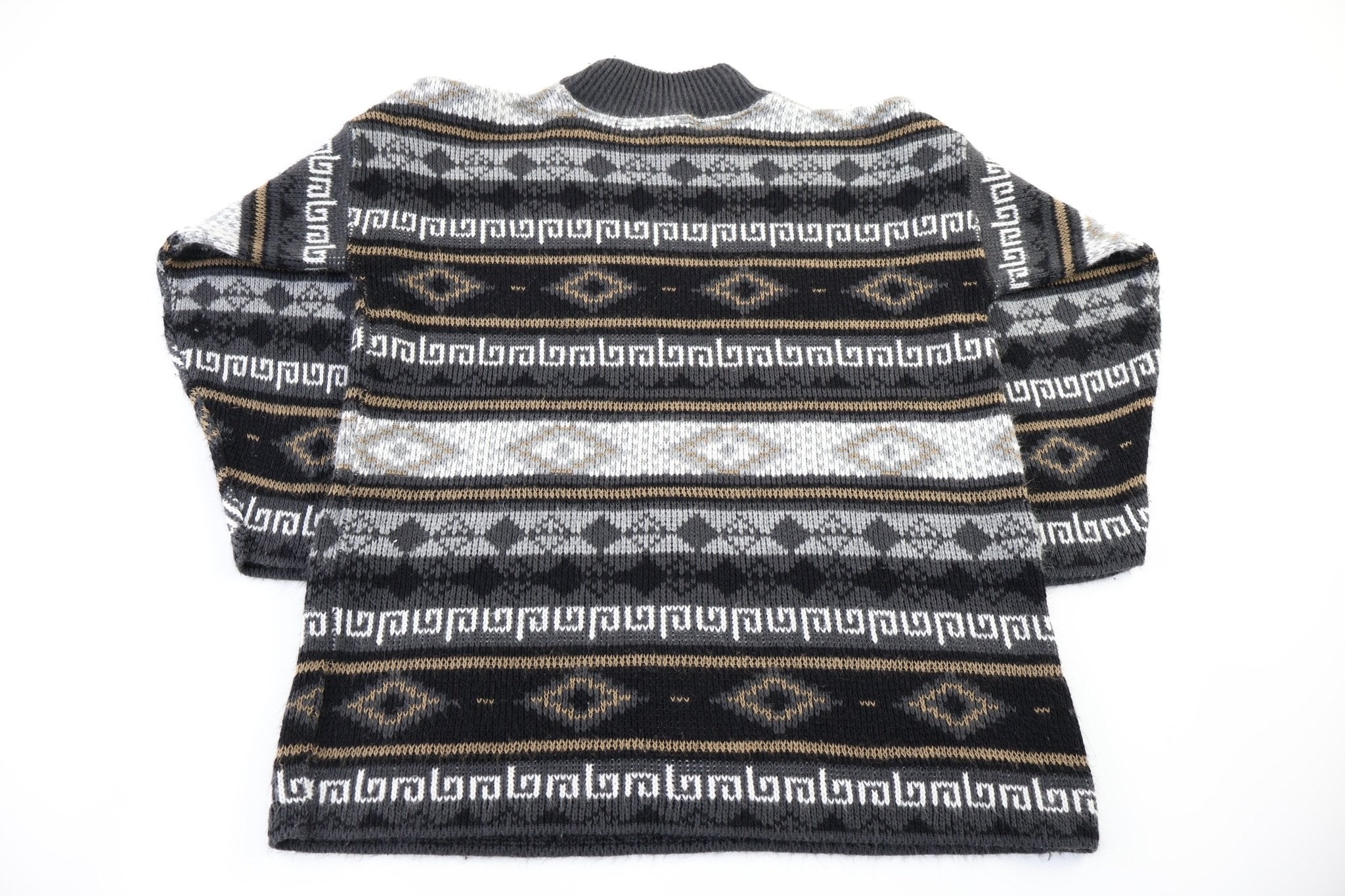 Vintage Croquet Multipatterned Knit Sweater - Sweater - Thrifted Threads