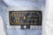 Vintage Cuero De Vaca Grey Full Zip Leather Jacket - jacket - Thrifted Threads