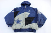 Vintage Dallas Cowboys Football Full Zip Puffer Jacket - Jacket - Thrifted Threads