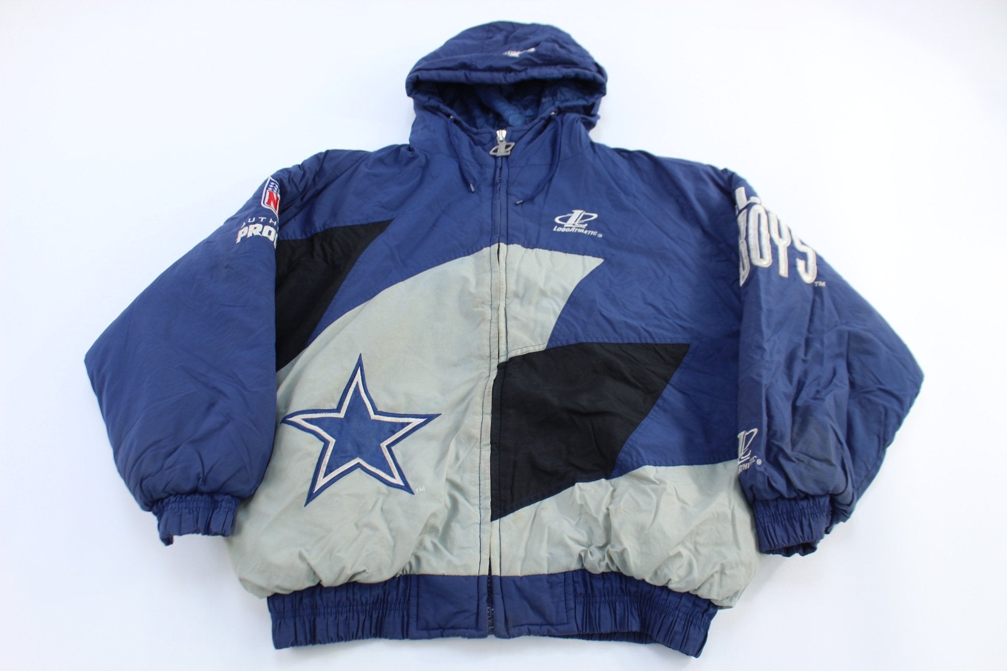 Vintage Dallas Cowboys Football Full Zip Puffer Jacket - Jacket - Thrifted Threads