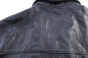 Vintage Davoucci Black Leather Full Zip Jacket - Jacket - Thrifted Threads
