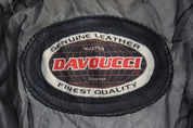 Vintage Davoucci Black Leather Full Zip Jacket - Jacket - Thrifted Threads