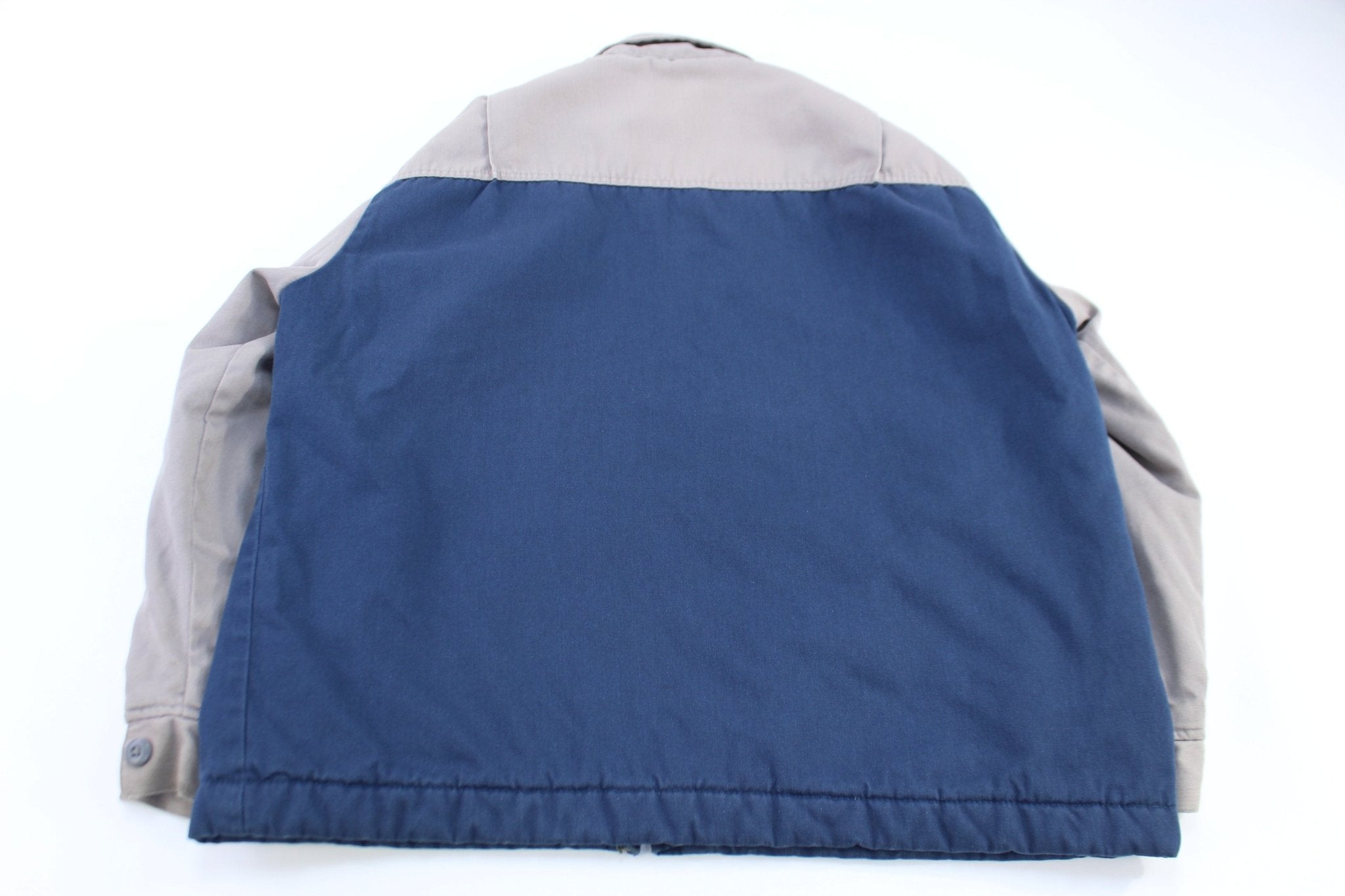 Vintage Dickie's Logo Patch Grey & Blue Insulated Jacket - ThriftedThreads.com