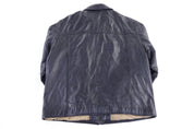 Vintage Dockers Full Zip Black Leather Jacket - jacket - Thrifted Threads