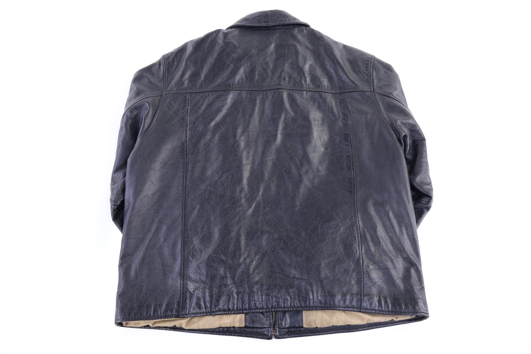 Vintage Dockers Full Zip Black Leather Jacket - jacket - Thrifted Threads