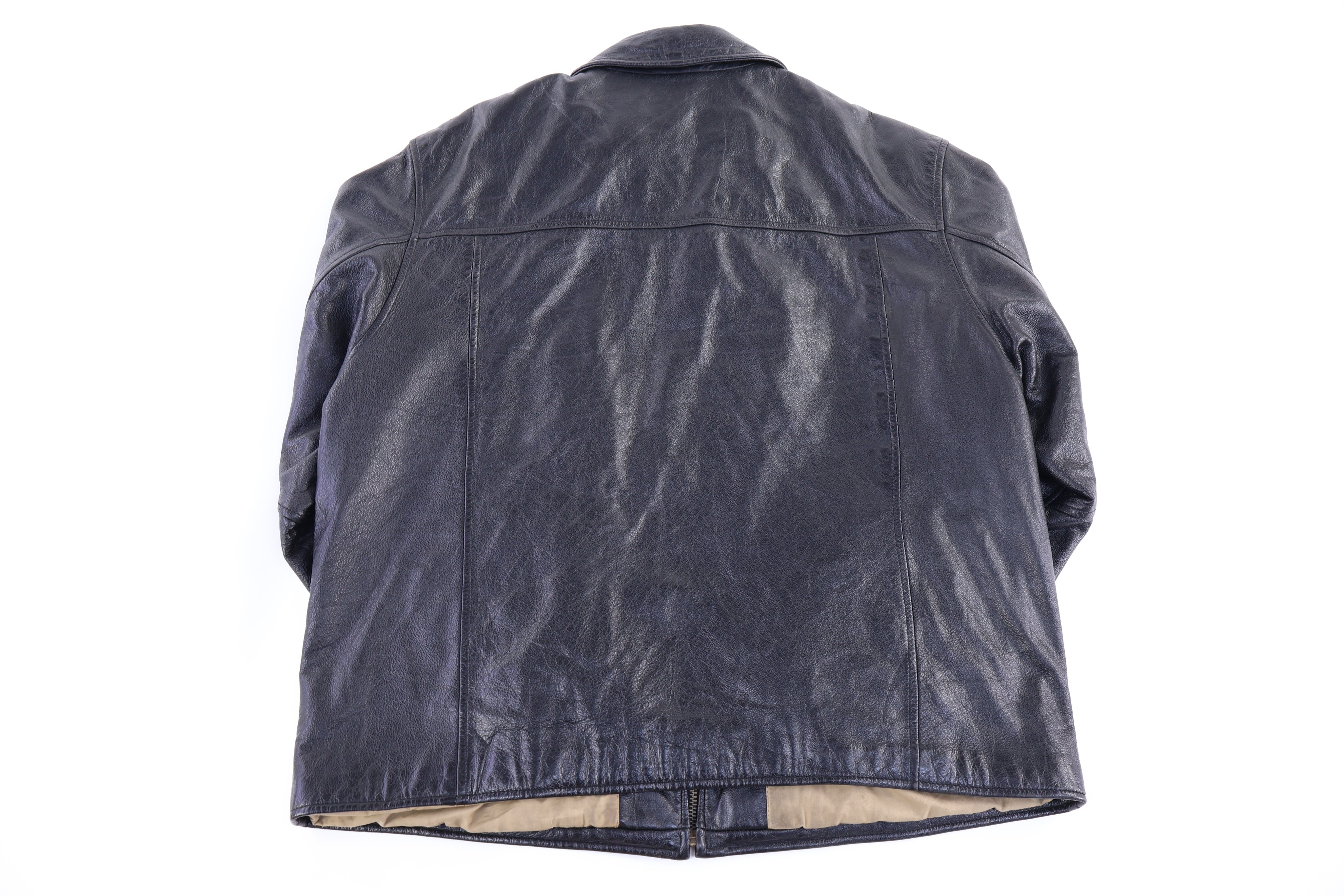 Vintage Dockers Full Zip Black Leather Jacket - jacket - Thrifted Threads