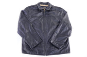 Vintage Dockers Full Zip Black Leather Jacket - jacket - Thrifted Threads