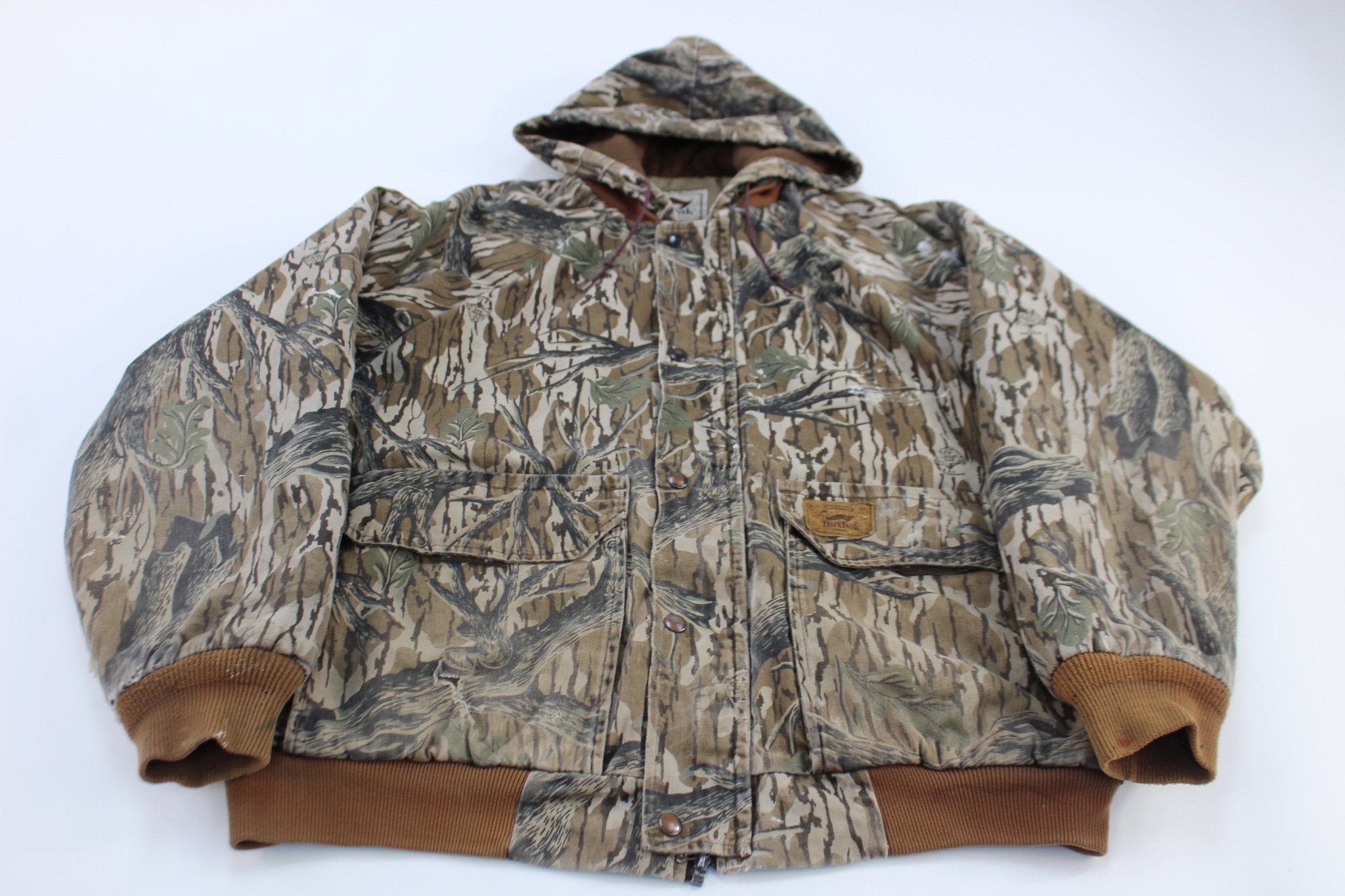 Vintage Duxbak Mossy Oak Treestand Camo Hooded Jacket - ThriftedThreads.com