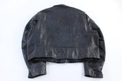 Vintage Excelled Black Leather Biker Jacket - Jacket - Thrifted Threads