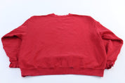 Vintage Fila Embroidered Spellout Logo Red Sweatshirt - ThriftedThreads.com