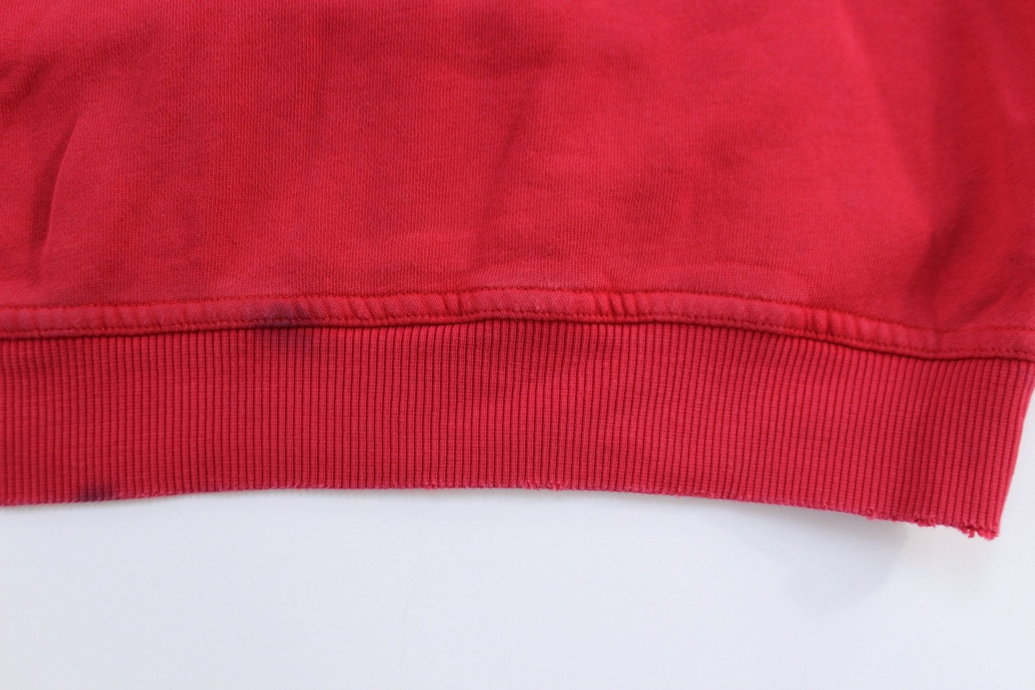 Vintage Fila Embroidered Spellout Logo Red Sweatshirt - ThriftedThreads.com
