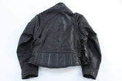 Vintage Full Zip Black Leather Jacket - Jacket - Thrifted Threads