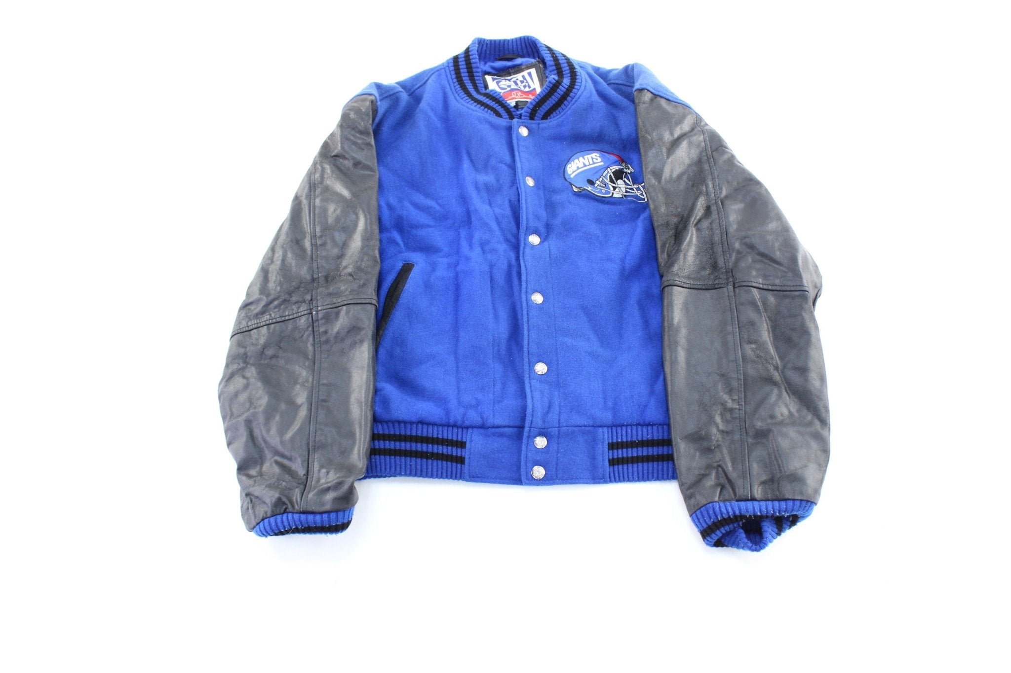 Vintage G-III & Carl Banks Embroidered New York Giants Varsity Jacket - Jacket - Thrifted Threads