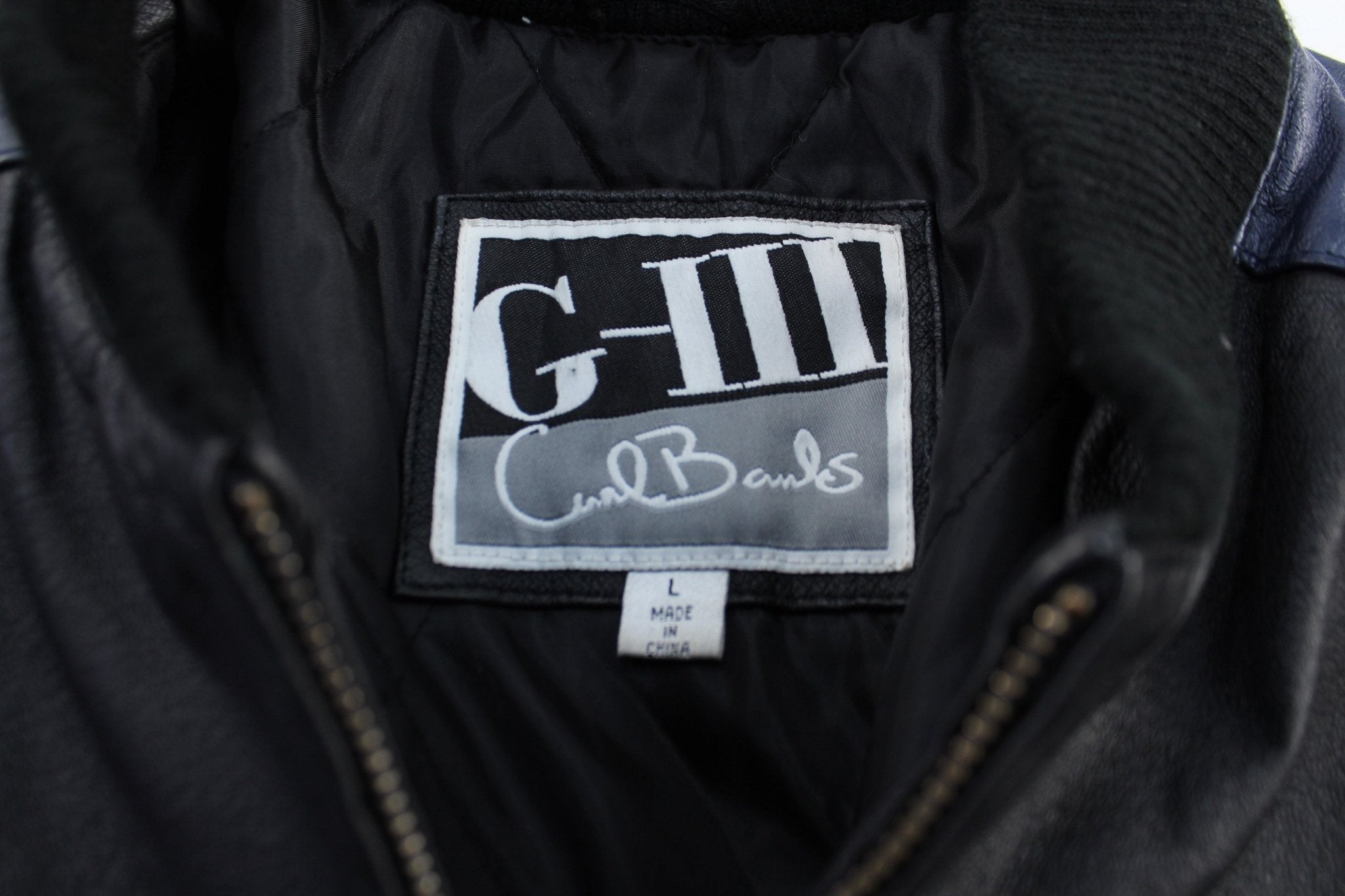 Vintage G - III Carl Banks Tennessee Titans Embroidered Leather Jacket - ThriftedThreads.com