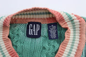 Vintage Gap Green Cable Knit Golf Sweater - ThriftedThreads.com