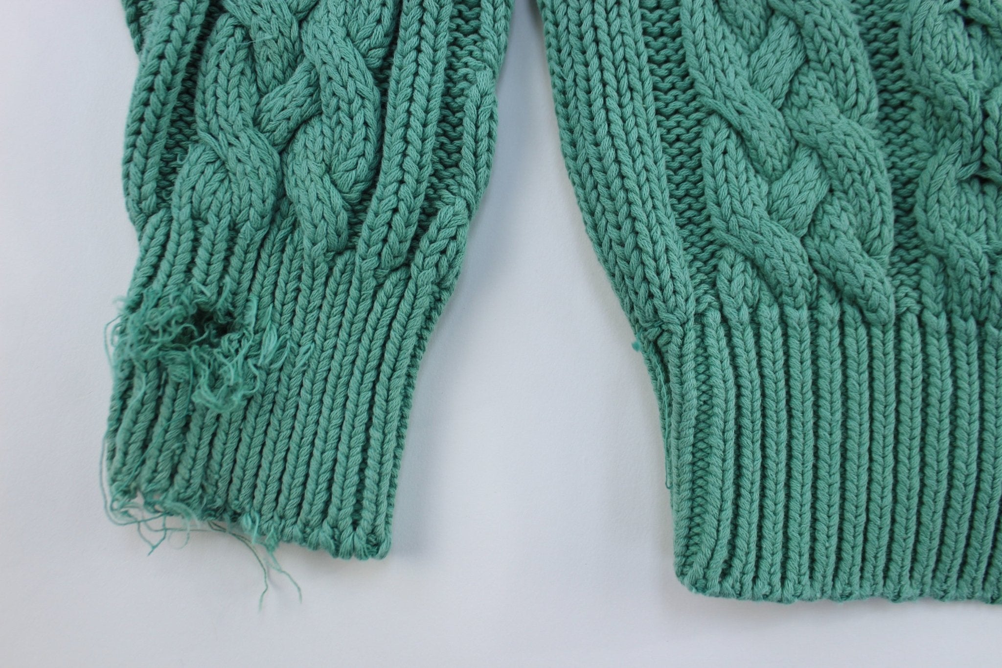 Vintage Gap Green Cable Knit Golf Sweater - ThriftedThreads.com