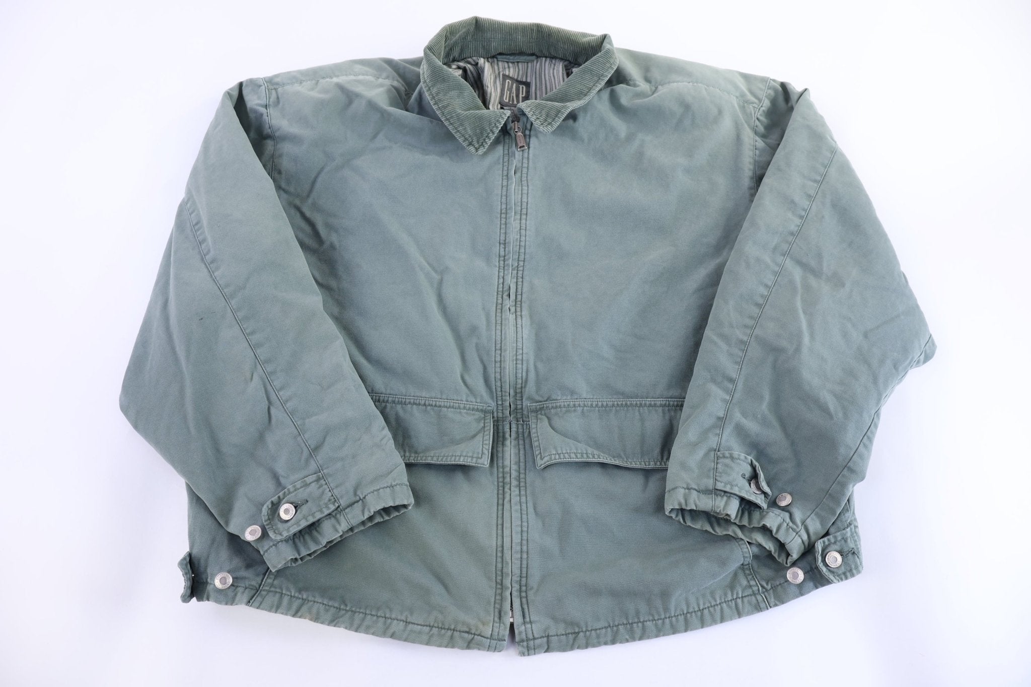 Vintage GAP Olive Green Full Zip Jacket - Jacket - Thrifted Threads