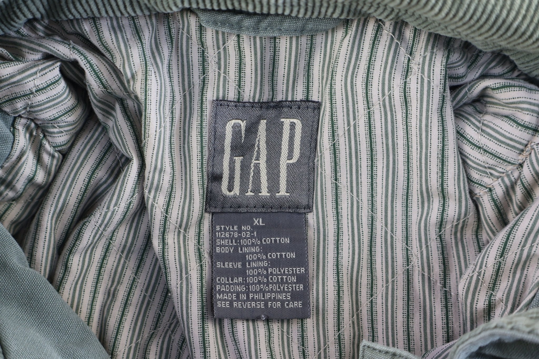 Vintage GAP Olive Green Full Zip Jacket - Jacket - Thrifted Threads