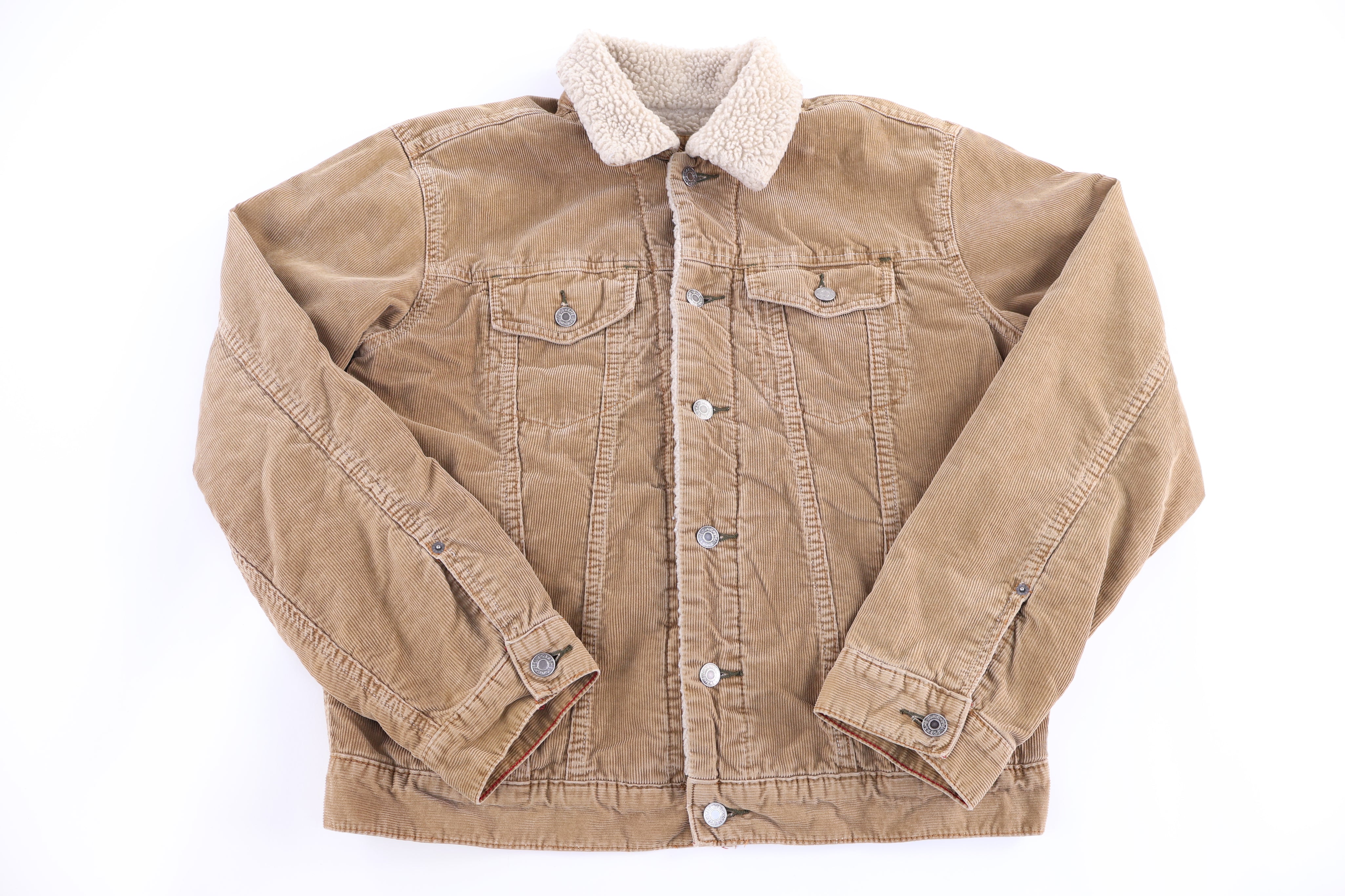 Vintage GAP Tan Sherpa Lined Jacket - Jacket - Thrifted Threads
