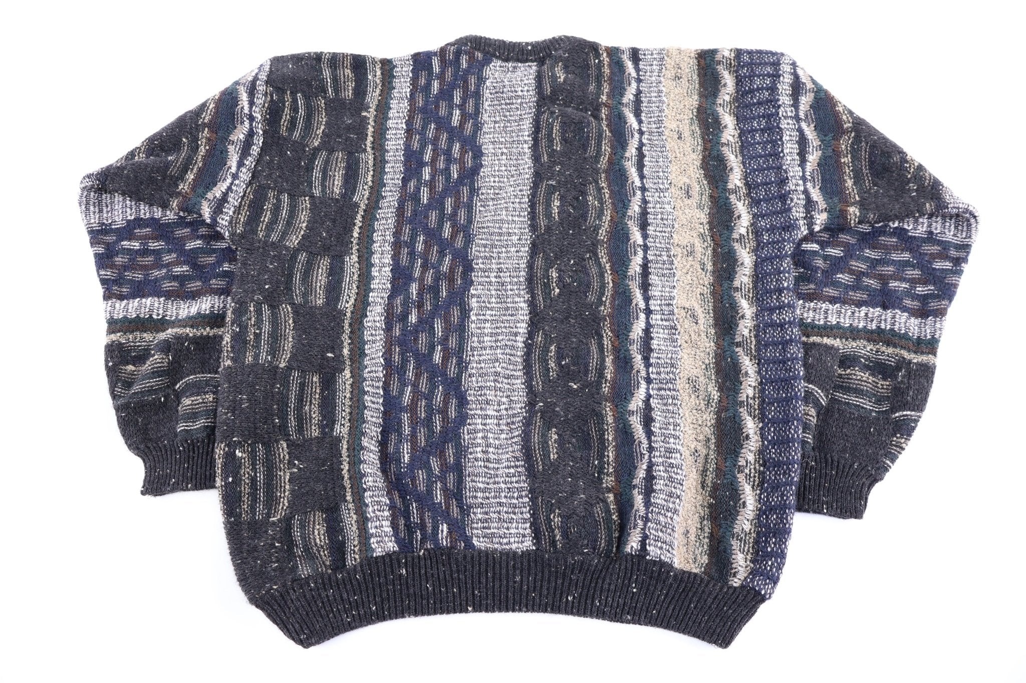 Vintage Grafico Italia Multipattern Knit Sweater - Sweater - Thrifted Threads