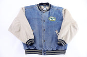 Vintage Green Bay Packers Football Bomber Jacket - Jacket - Thrifted Threads