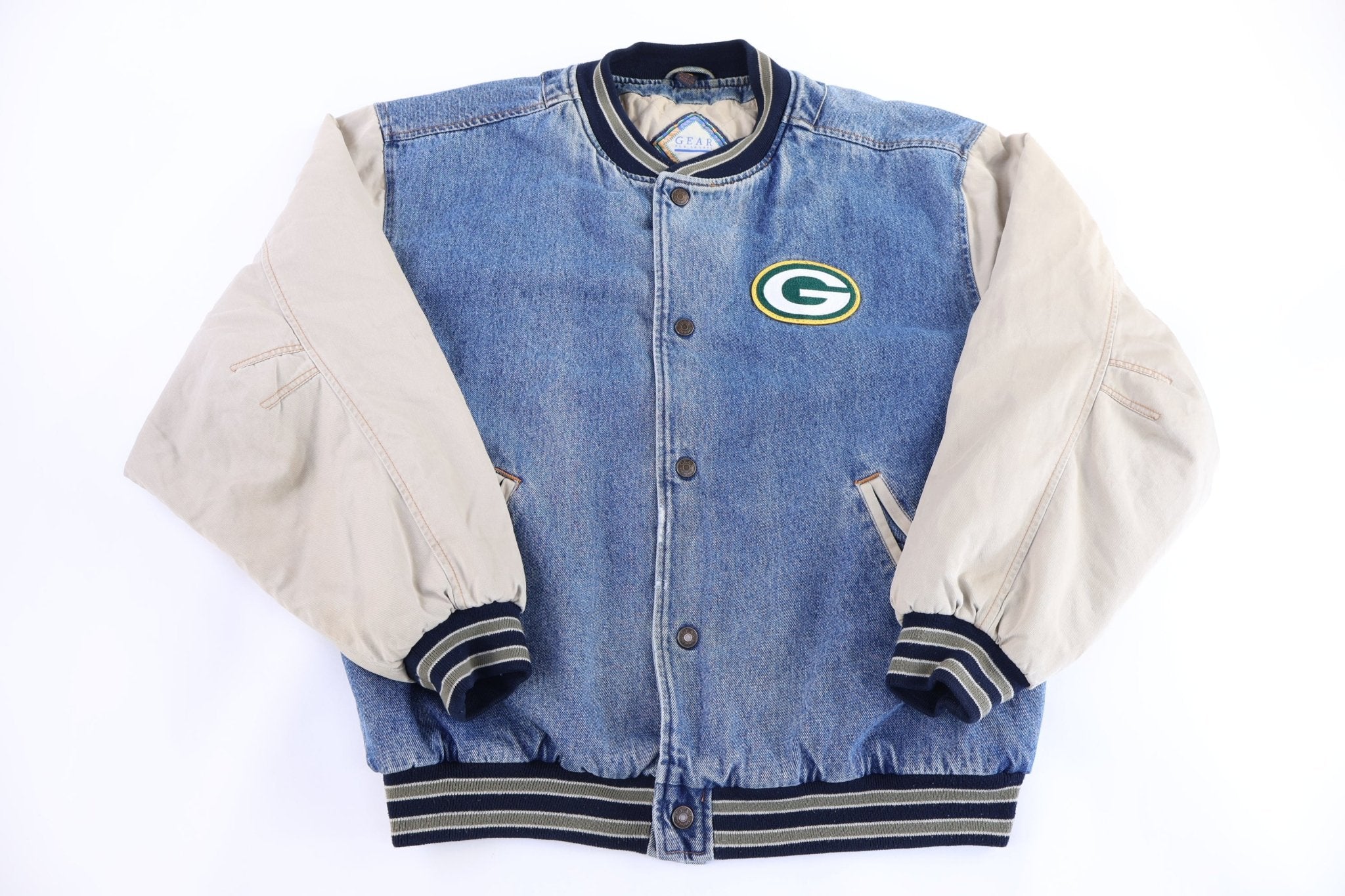 Vintage Green Bay Packers Football Bomber Jacket - Jacket - Thrifted Threads