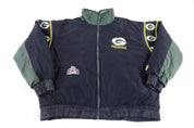 Vintage Green Bay Packers Football Full Zip Puffer Jacket - Jacket - Thrifted Threads