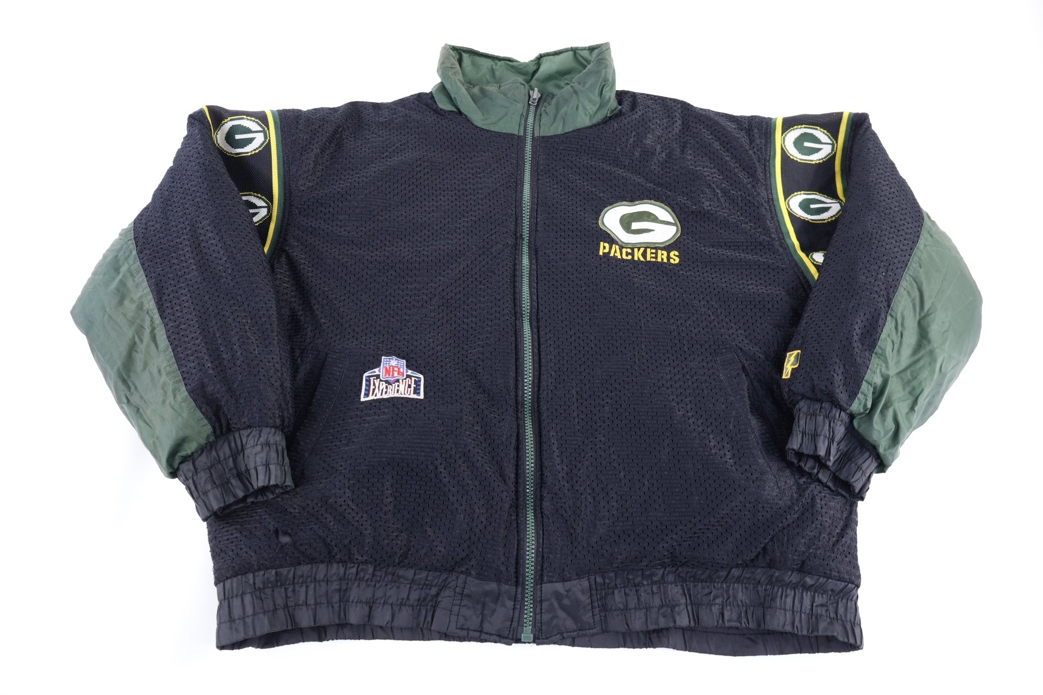 Vintage Green Bay Packers Football Full Zip Puffer Jacket - Jacket - Thrifted Threads