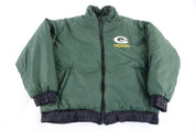 Vintage Green Bay Packers Football Full Zip Puffer Jacket - Jacket - Thrifted Threads