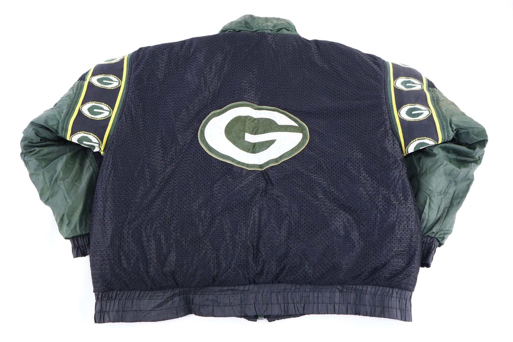 Vintage Green Bay Packers Football Full Zip Puffer Jacket - Jacket - Thrifted Threads