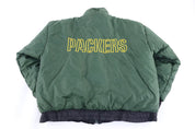 Vintage Green Bay Packers Football Full Zip Puffer Jacket - Jacket - Thrifted Threads