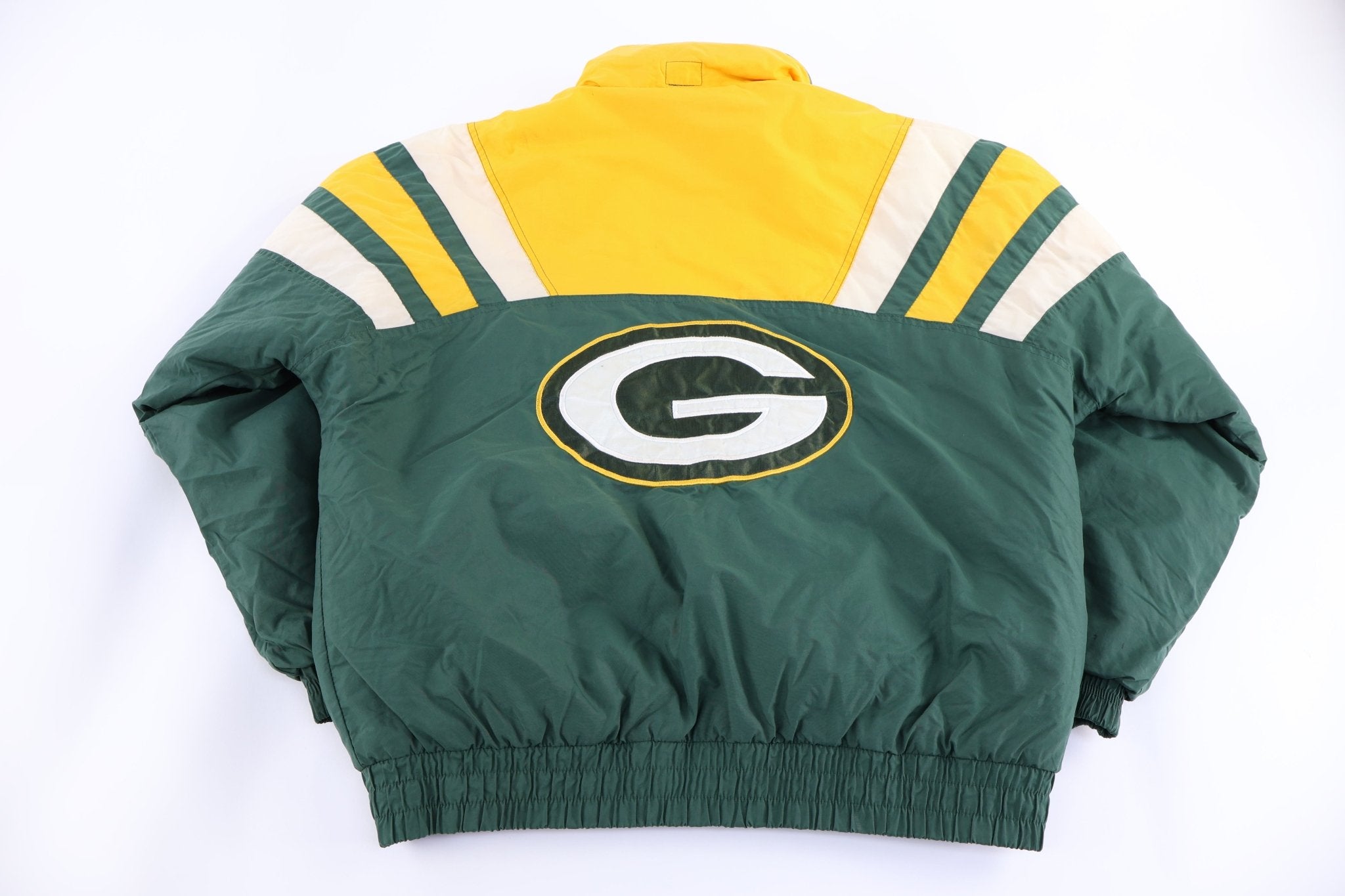 Vintage Green Day Packers Football Puffer Jacket - Jacket - Thrifted Threads