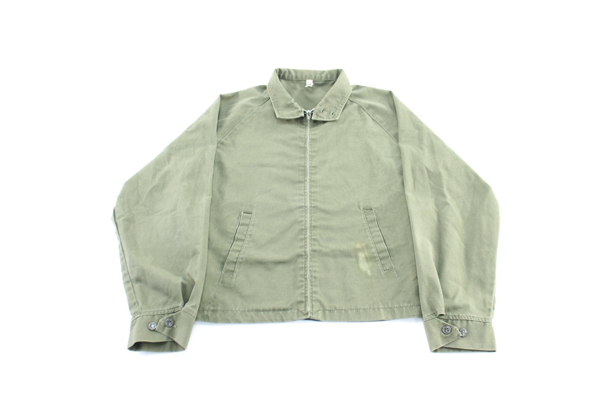 Vintage Green Harrington Zip Up Jacket - ThriftedThreads.com