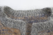 vintage Grey, Gold & Blue Mohair Cardigan Sweater - Sweater - Thrifted Threads