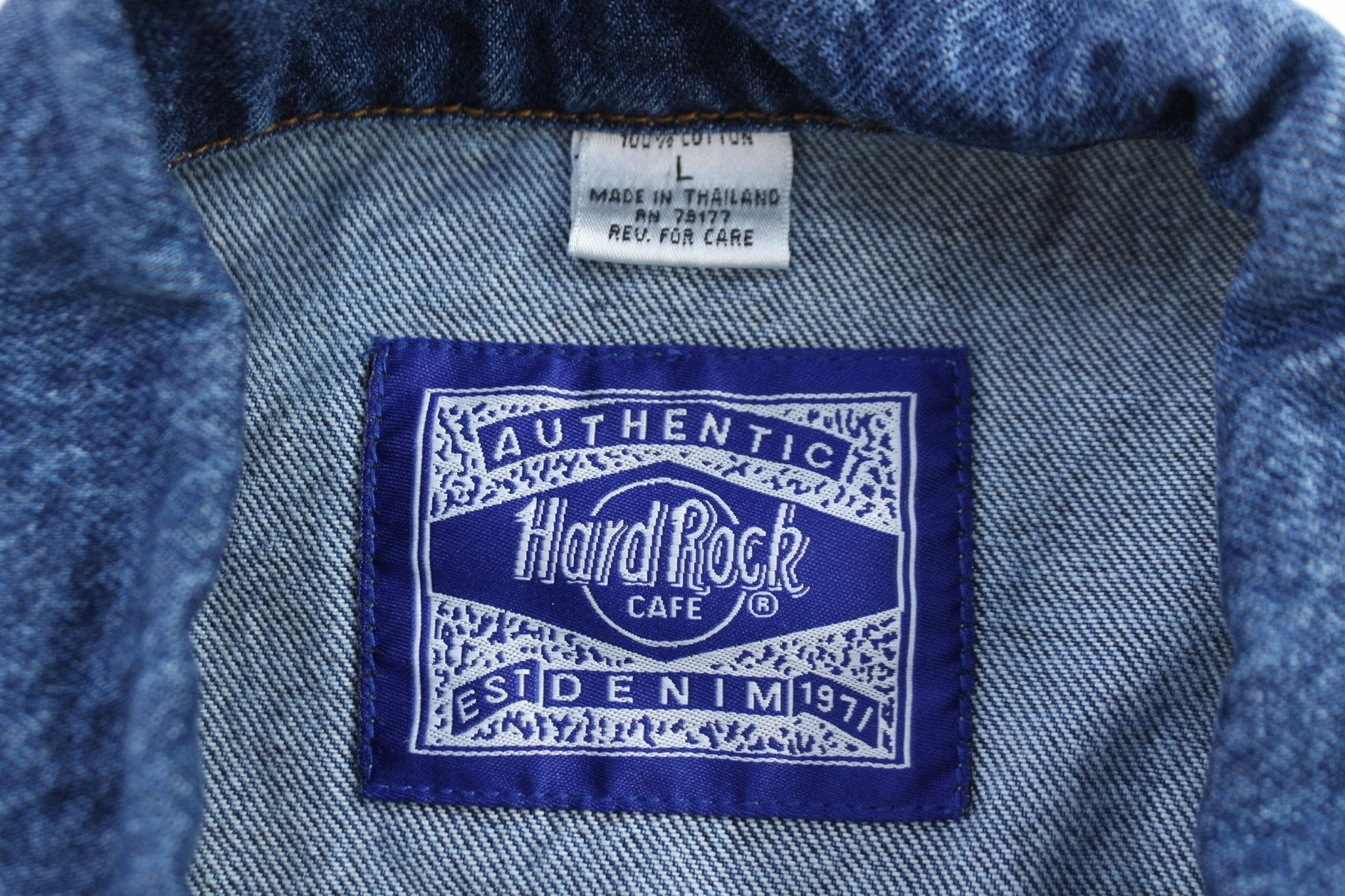 Vintage Hard Rock Cafe Dark Wash Denim Jacket - Jackets - Thrifted Threads