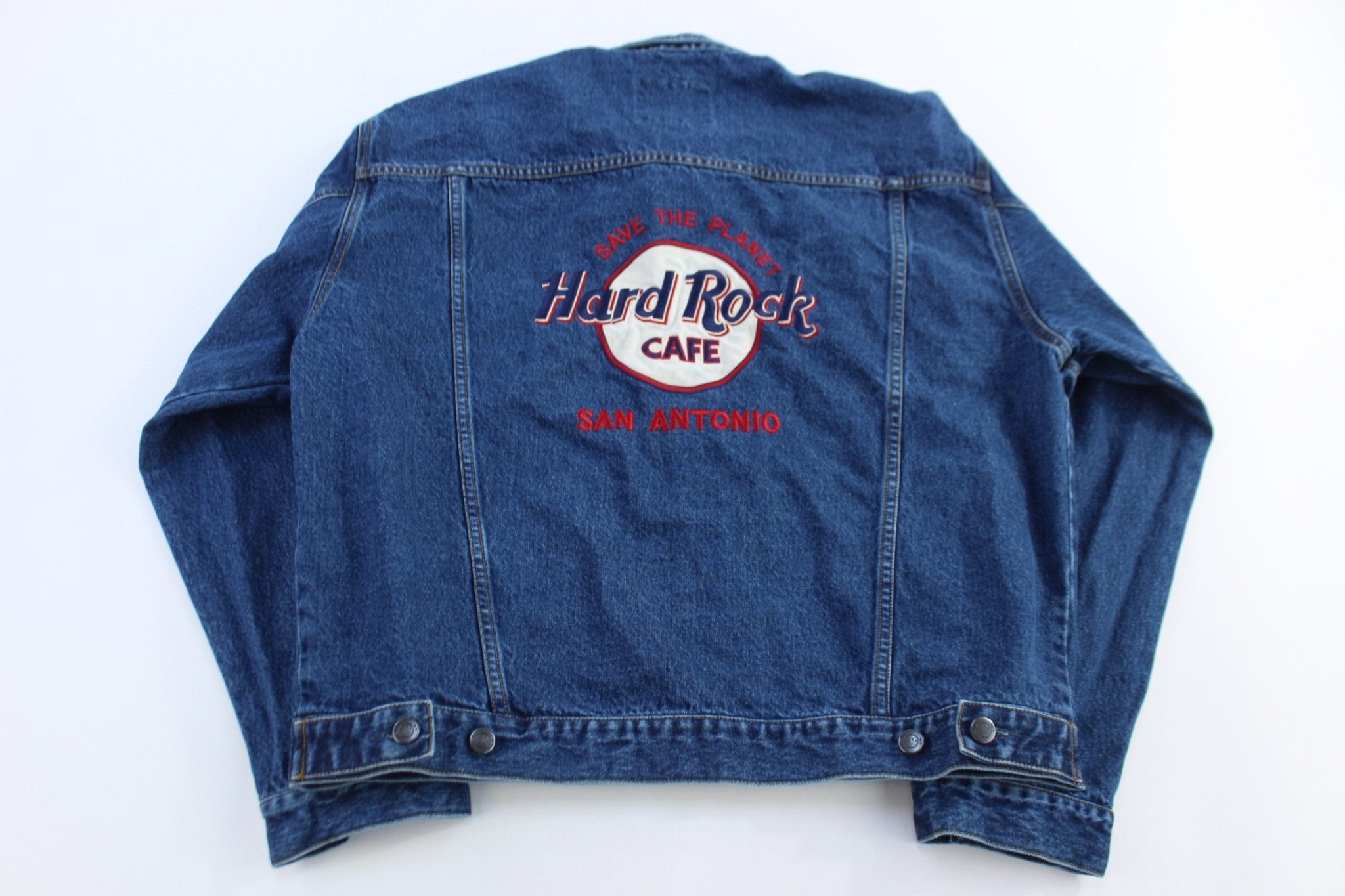 Vintage Hard Rock Cafe Dark Wash Denim Jacket - Jackets - Thrifted Threads