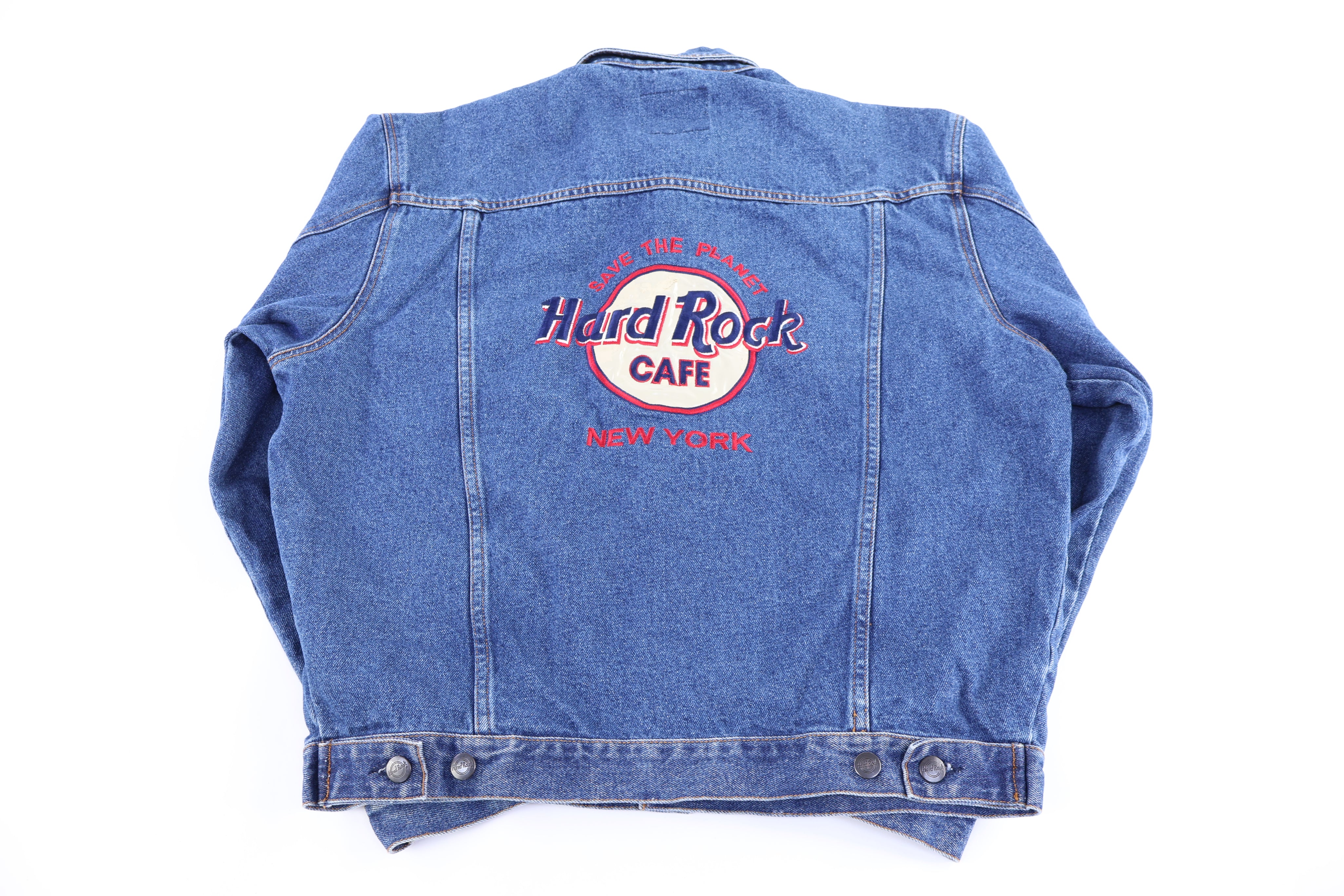 Vintage Hard Rock Cafe Save The Planet Denim Jacket - Jacket - Thrifted Threads