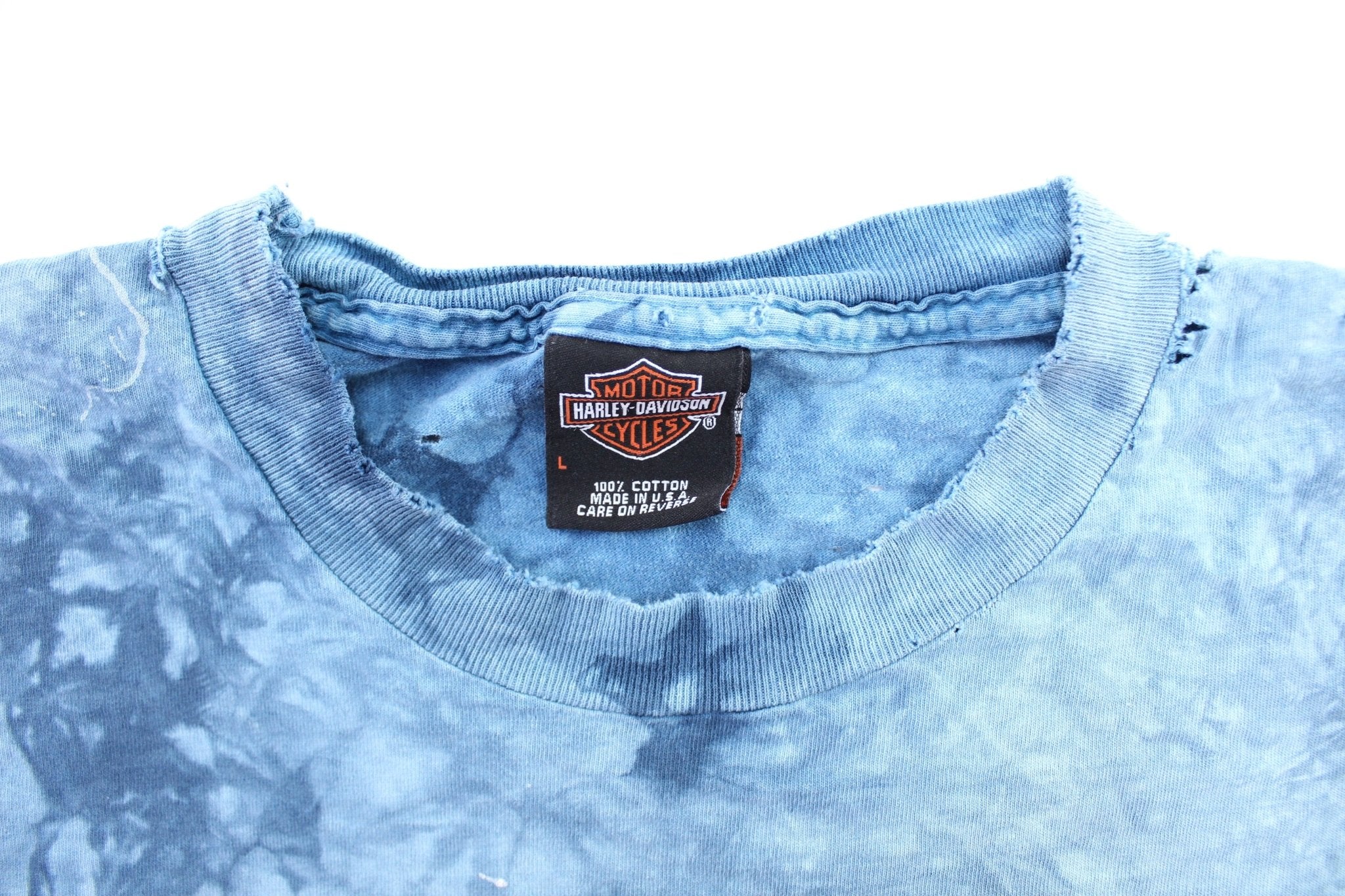 Vintage Harley Davidson Motorcycles Conroe, Texas Tie - Dye T-Shirt - ThriftedThreads.com