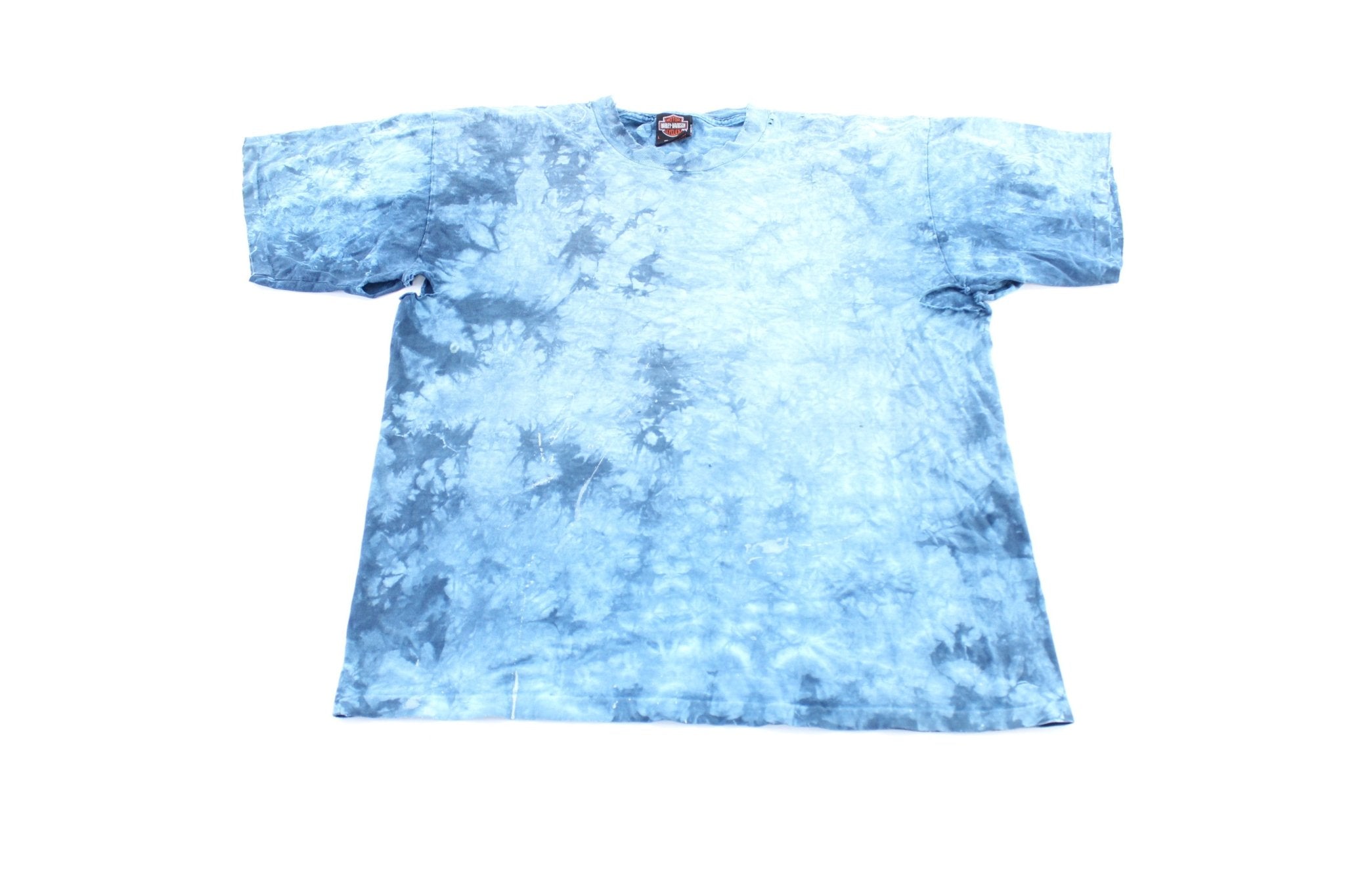 Vintage Harley Davidson Motorcycles Conroe, Texas Tie - Dye T-Shirt - ThriftedThreads.com