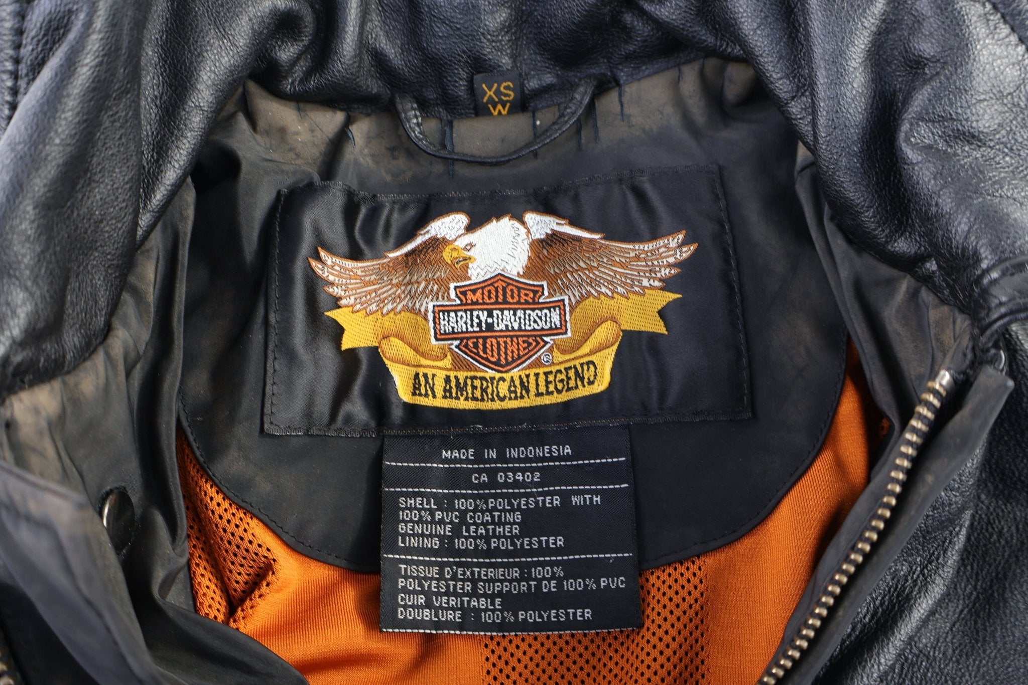 Vintage Harley Davidson Motorcycles Full Zip Biker Jacket - Jacket - Thrifted Threads