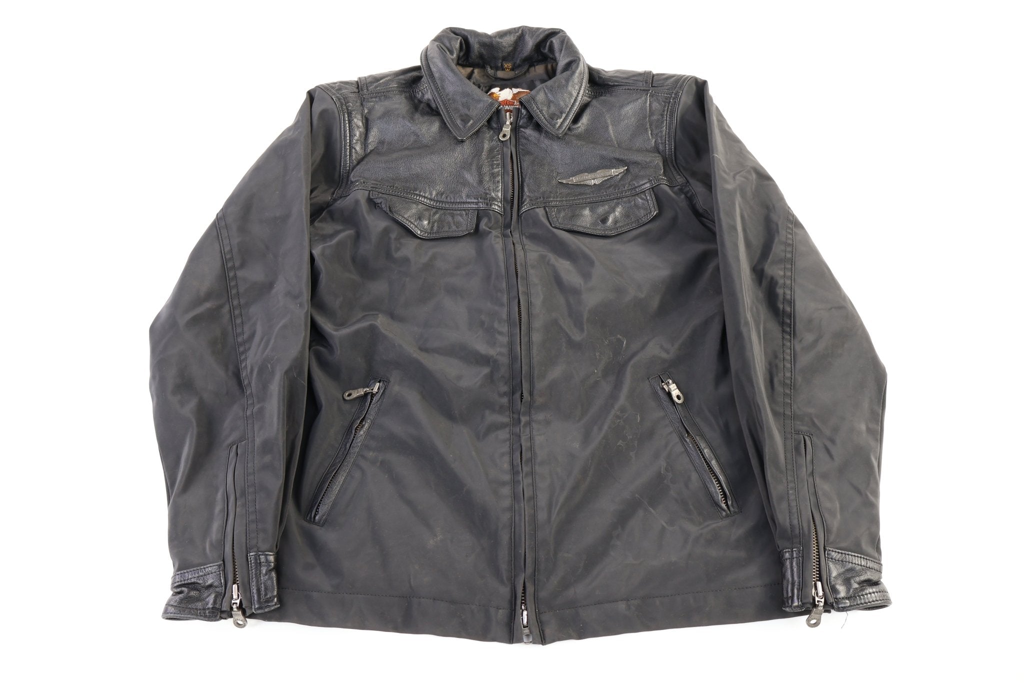 Vintage Harley Davidson Motorcycles Full Zip Biker Jacket - Jacket - Thrifted Threads