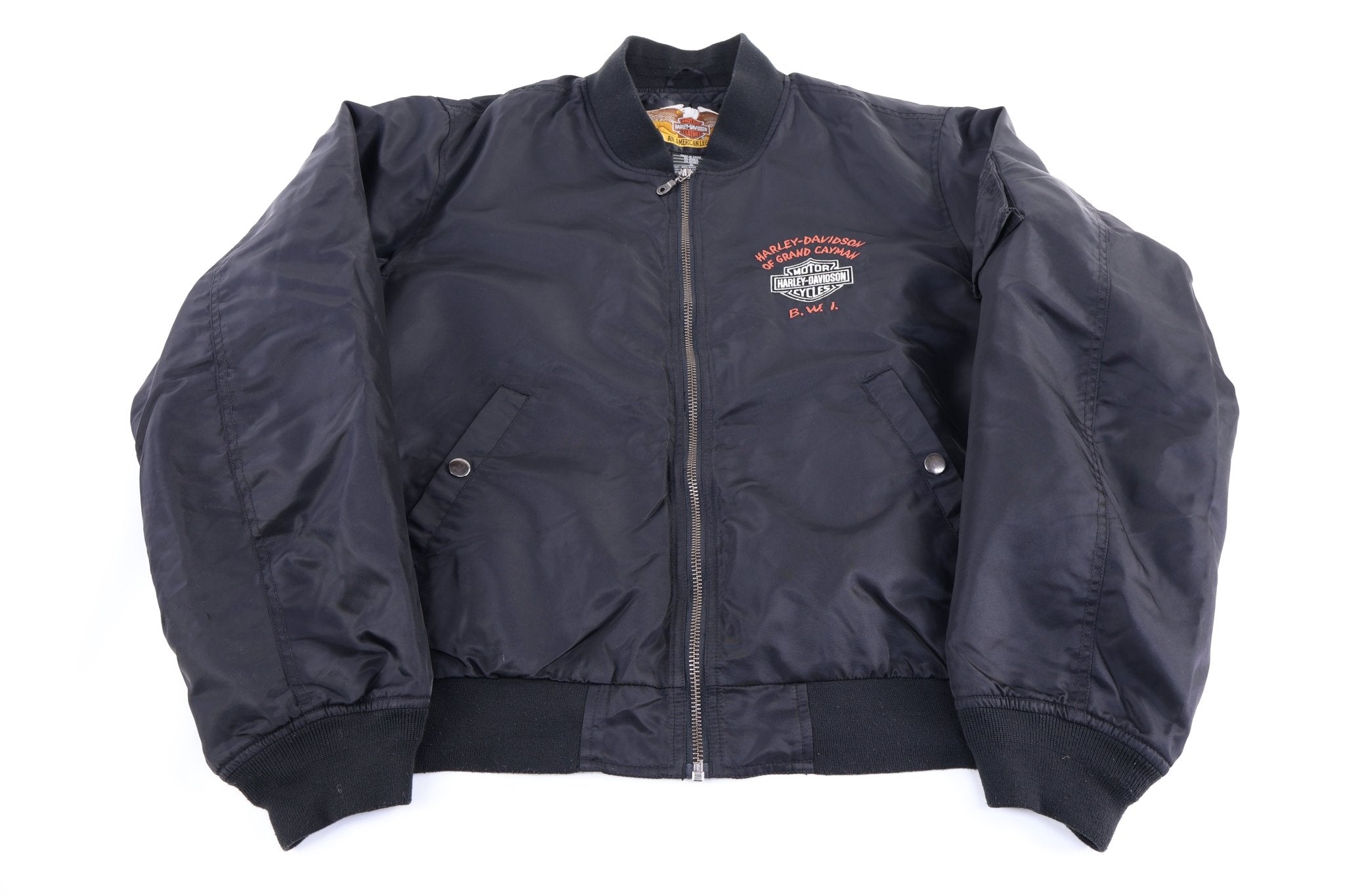 Vintage Harley Davidson Motorcycles Full Zip Bomber Jacket - Jacket - Thrifted Threads