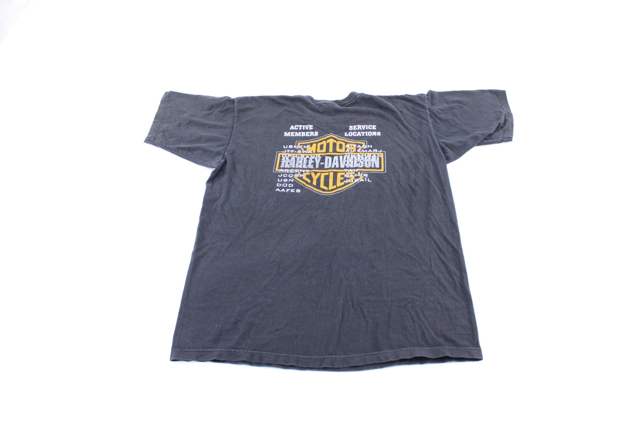 Vintage Harley Davidson Motorcycles Saudi Chapter T-Shirt - ThriftedThreads.com