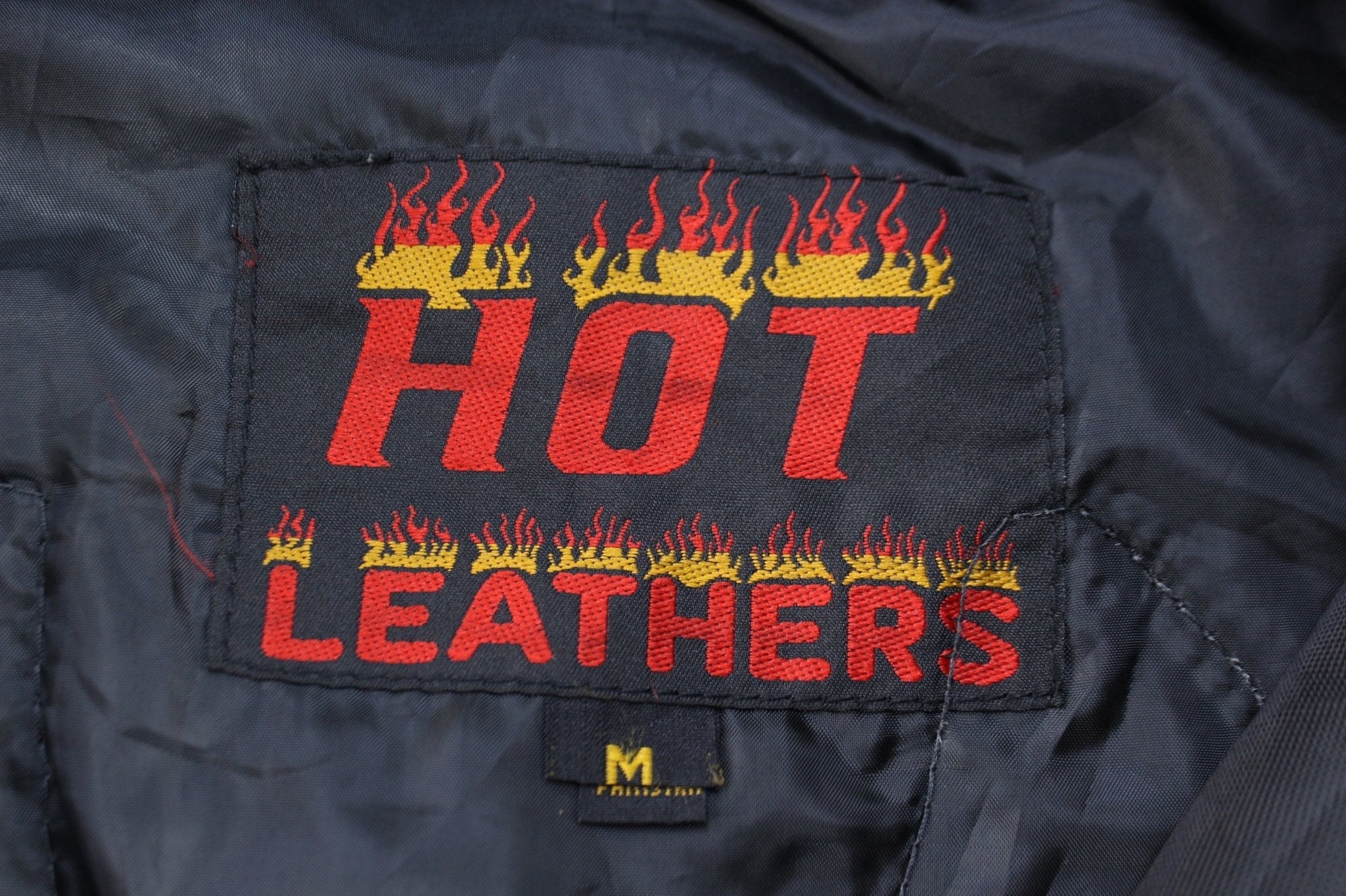 Vintage Hot Leathers Harley Davidson Motorcycles Patch Jacket - ThriftedThreads.com