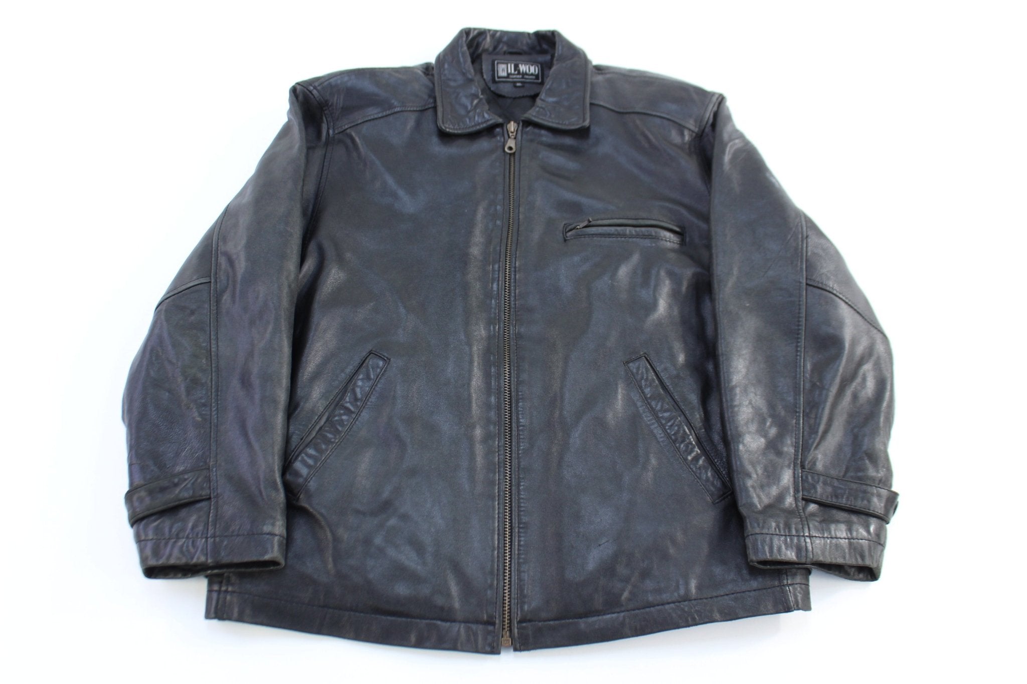 Vintage Il-Woo Black Leather Jacket - Jacket - Thrifted Threads