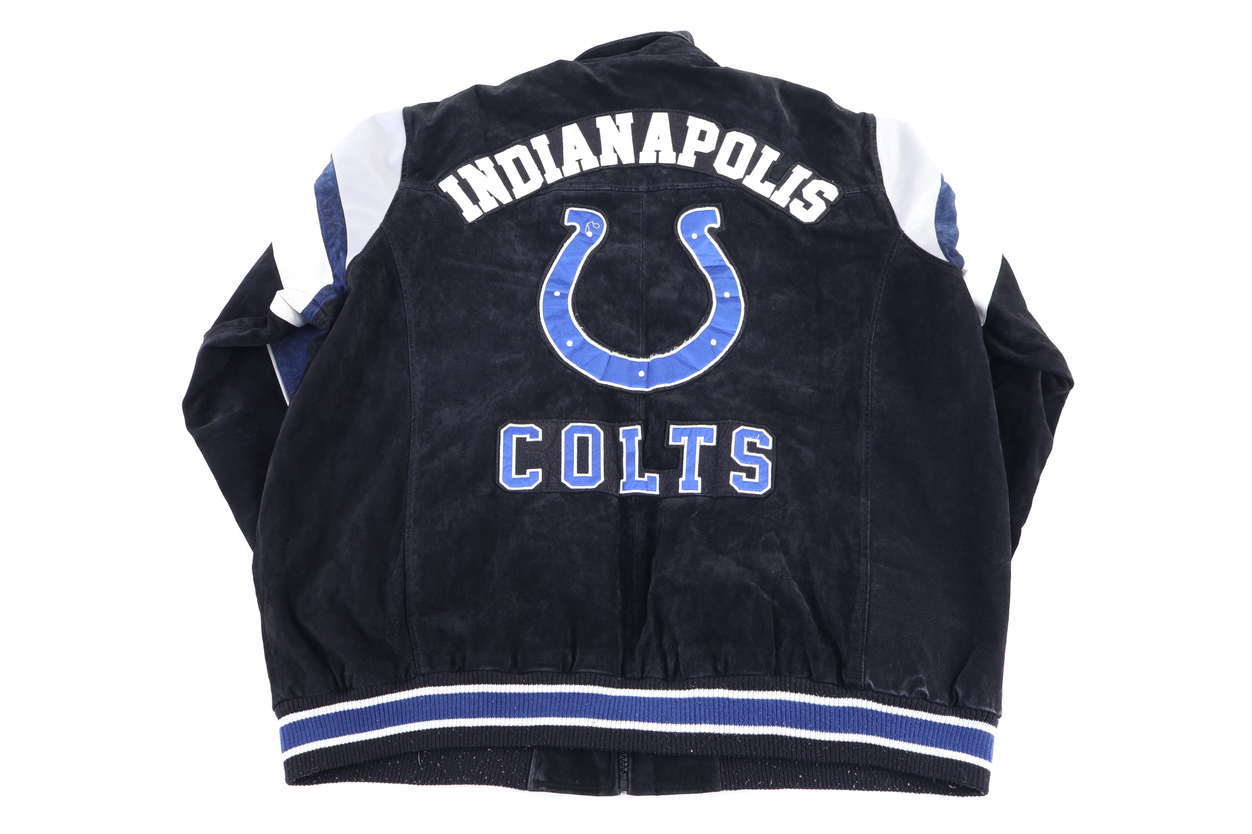 Vintage Indianapolis Colts Football Leather Suede Jacket - Jacket - Thrifted Threads