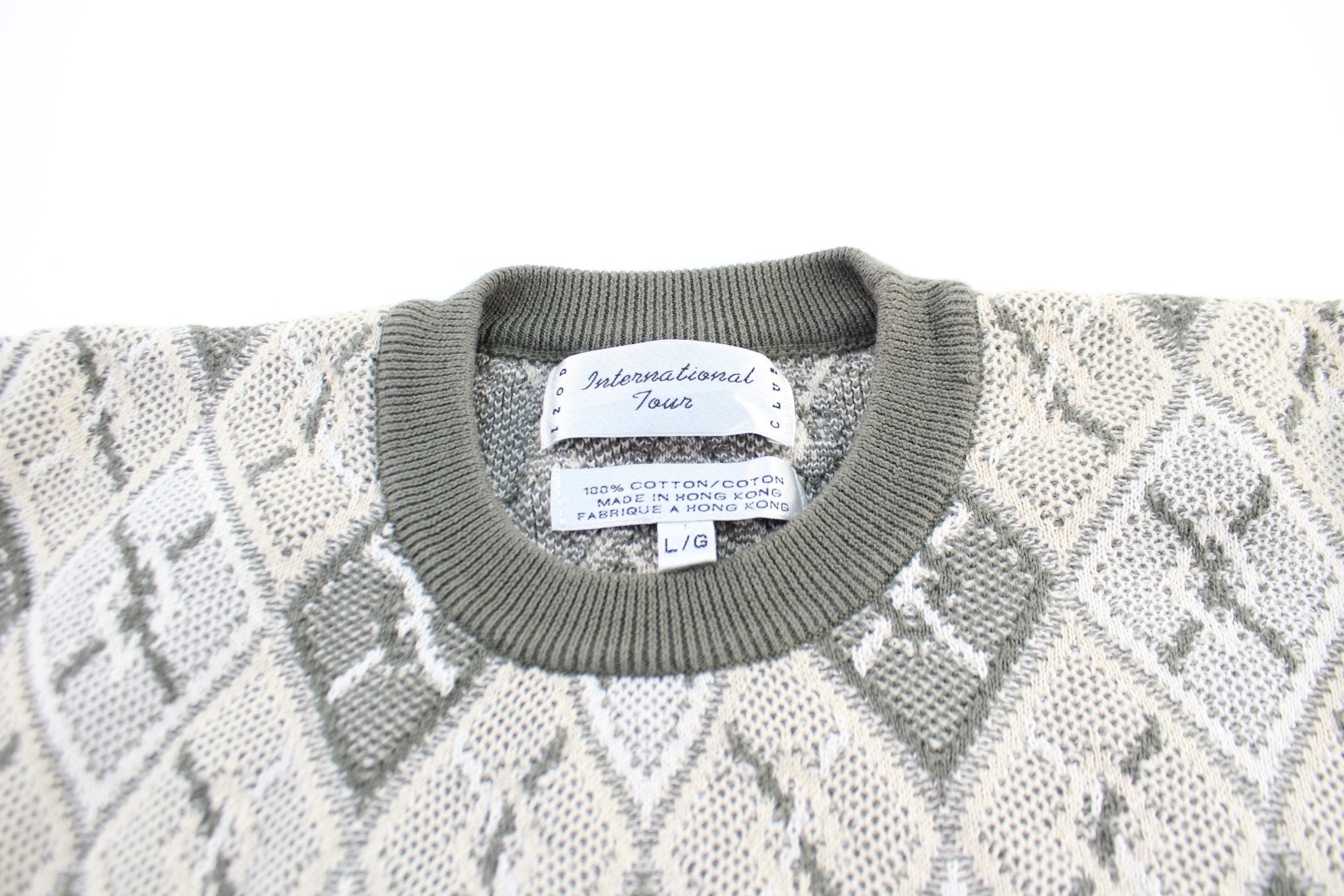 Vintage Izod Club International Tour Argyle Aviara Sweater - ThriftedThreads.com